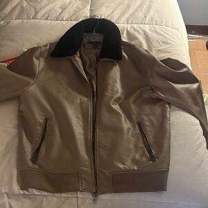 Forever 21 Brown Jacket with Black Collar